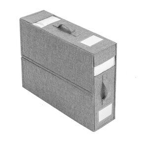 Foldable Linen Closet Organizer & Storage for Bed Sheet Sets - Grey